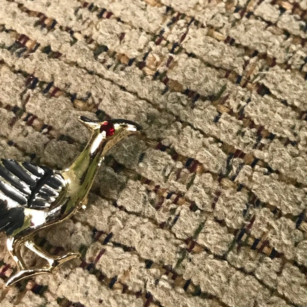 Road Runner Pheasant‎ Pin Brooch Red Eye